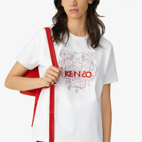 KENZO Tiger loose-fitting T-shirtケンゾー タイガー 刺繍 Tシャツ半袖